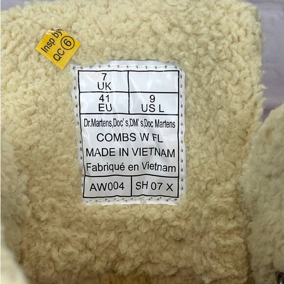 Dr. Martens Combs With Faux Fur Lined Utility Grey Boots Women’s Size 9 - Picture 12 of 12